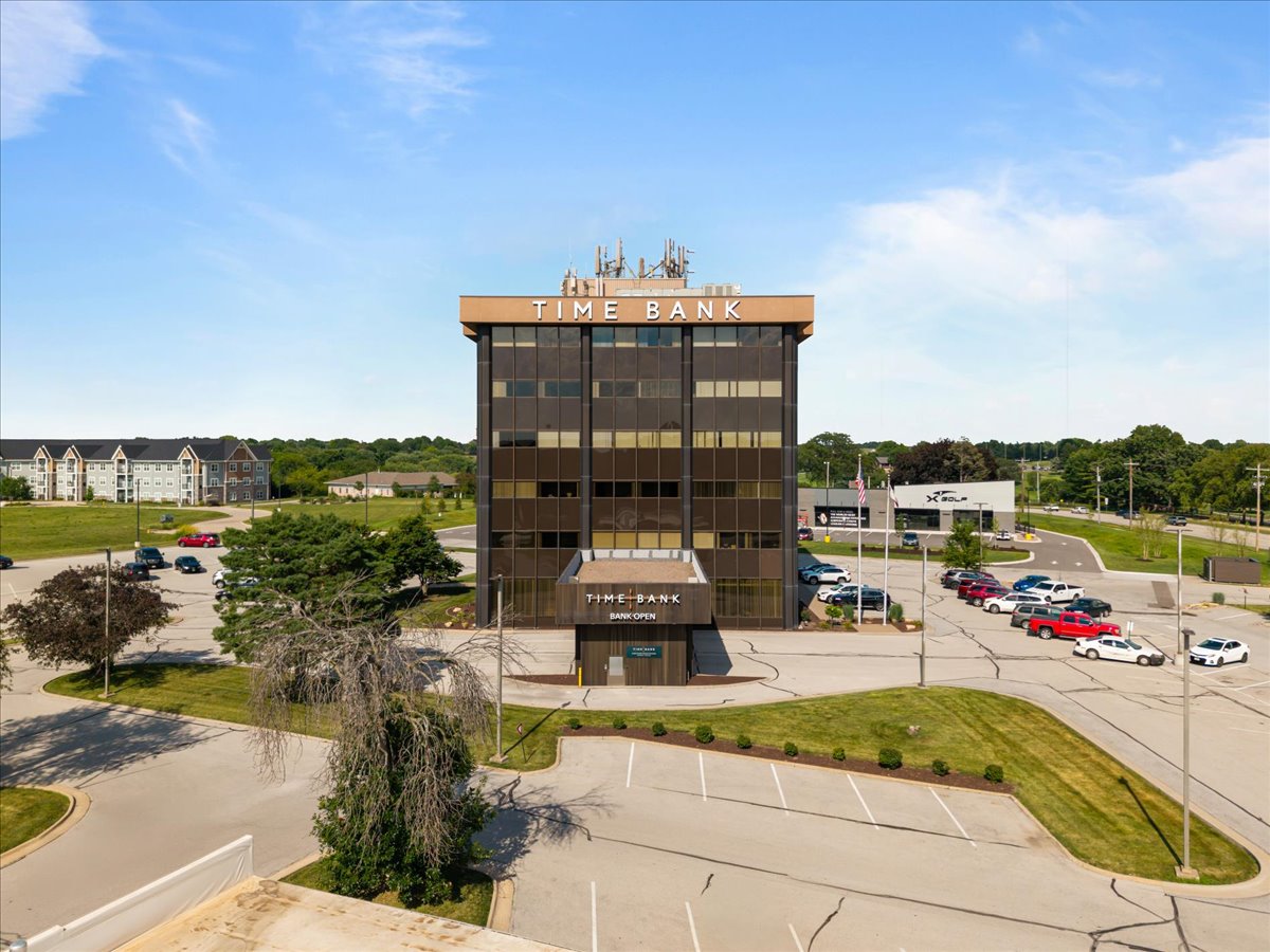 Iowa Towers facade in daylight.
